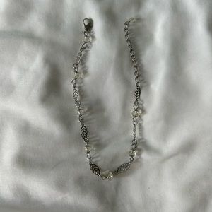 Sterling Silver Leaf Bracelet with stones